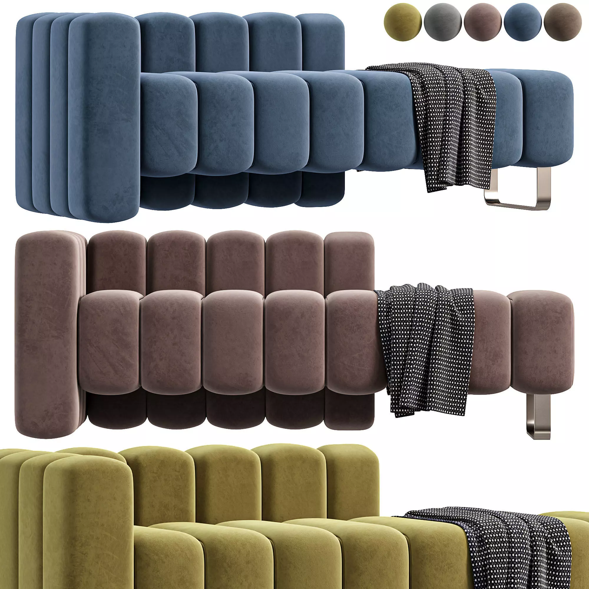 Ariadni Upholstered Chaise Lounge Bench By Wayfair 3D model