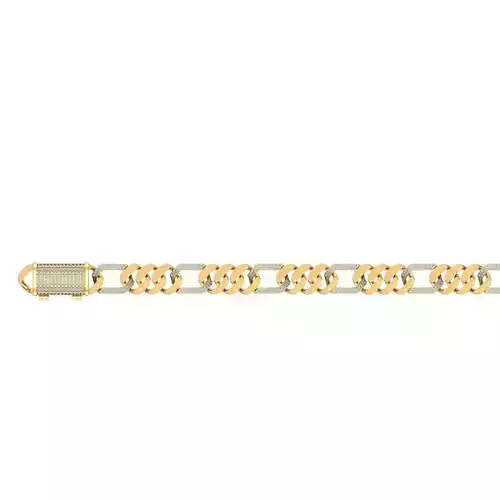 Cuban link bracelet with lock 3D print model