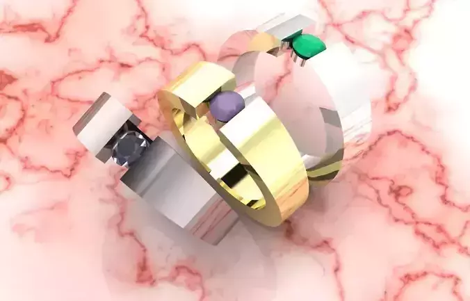 Tension Set Gold Ring