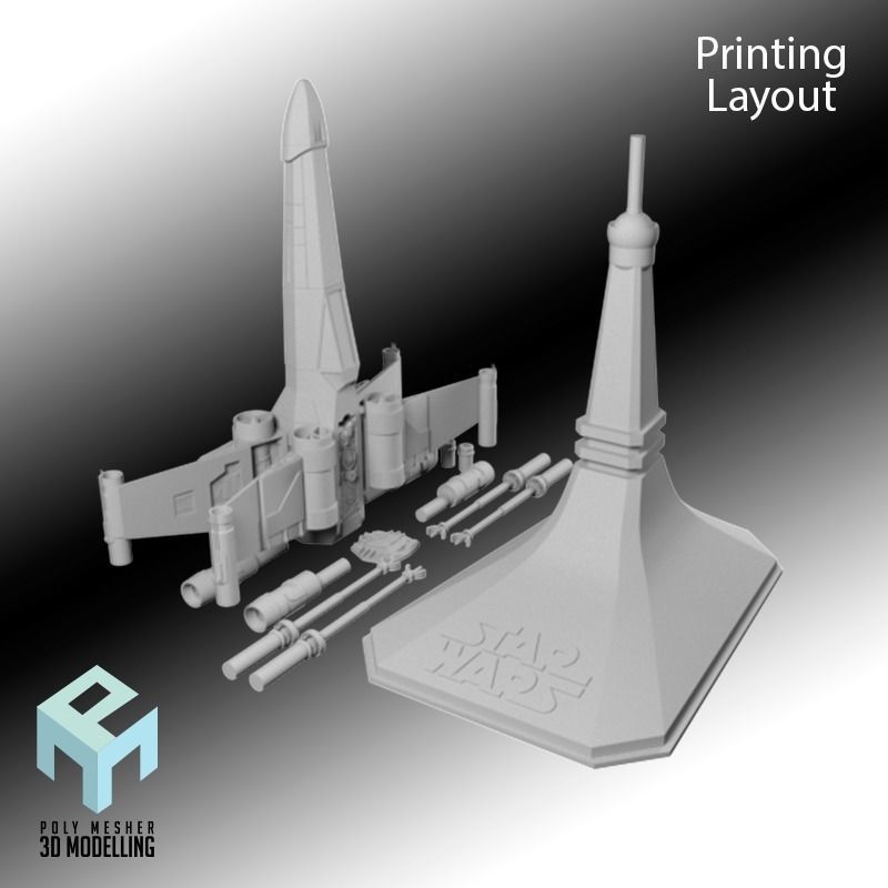 XWing for 3D Printing 3D print model_2
