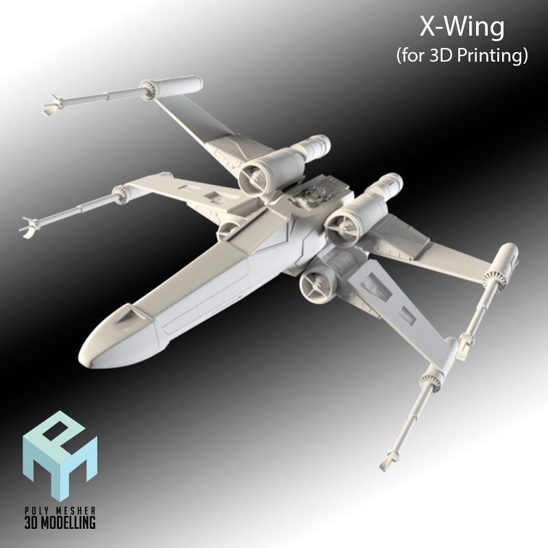 XWing for 3D Printing 3D print model_3