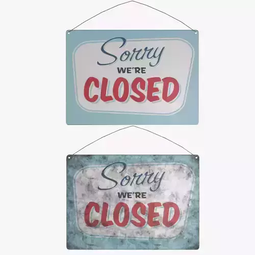 Vintage closed sign 3D model