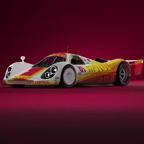 Racing car with livery prototype endurance non-existing car 3D model