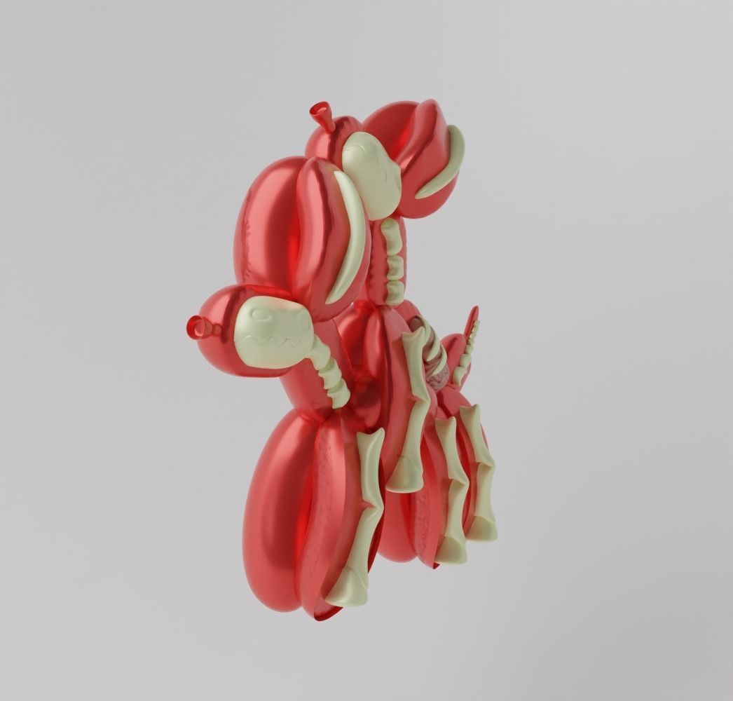 Humpek Balloon Dog Falyed Open Fan Art Toy 3d Print free 3D model 3D