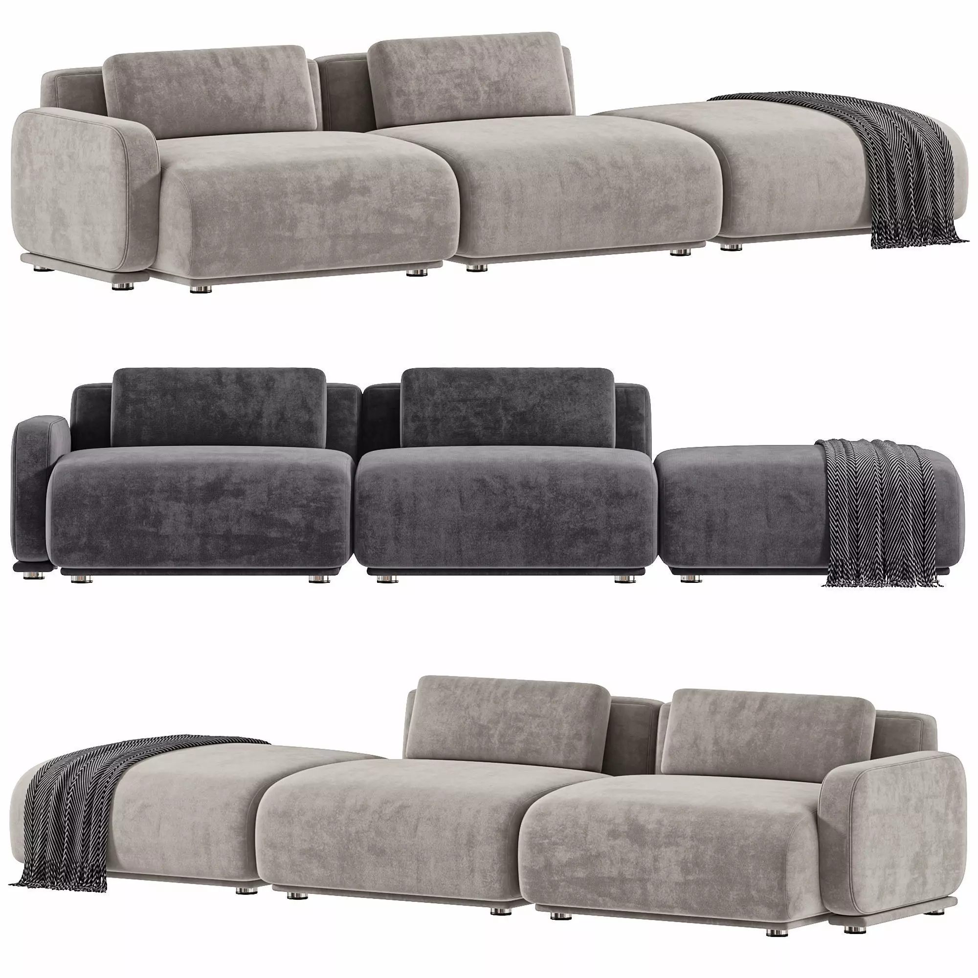 Boden Open End Sofa By Rove Concepts Collection 3D model_0