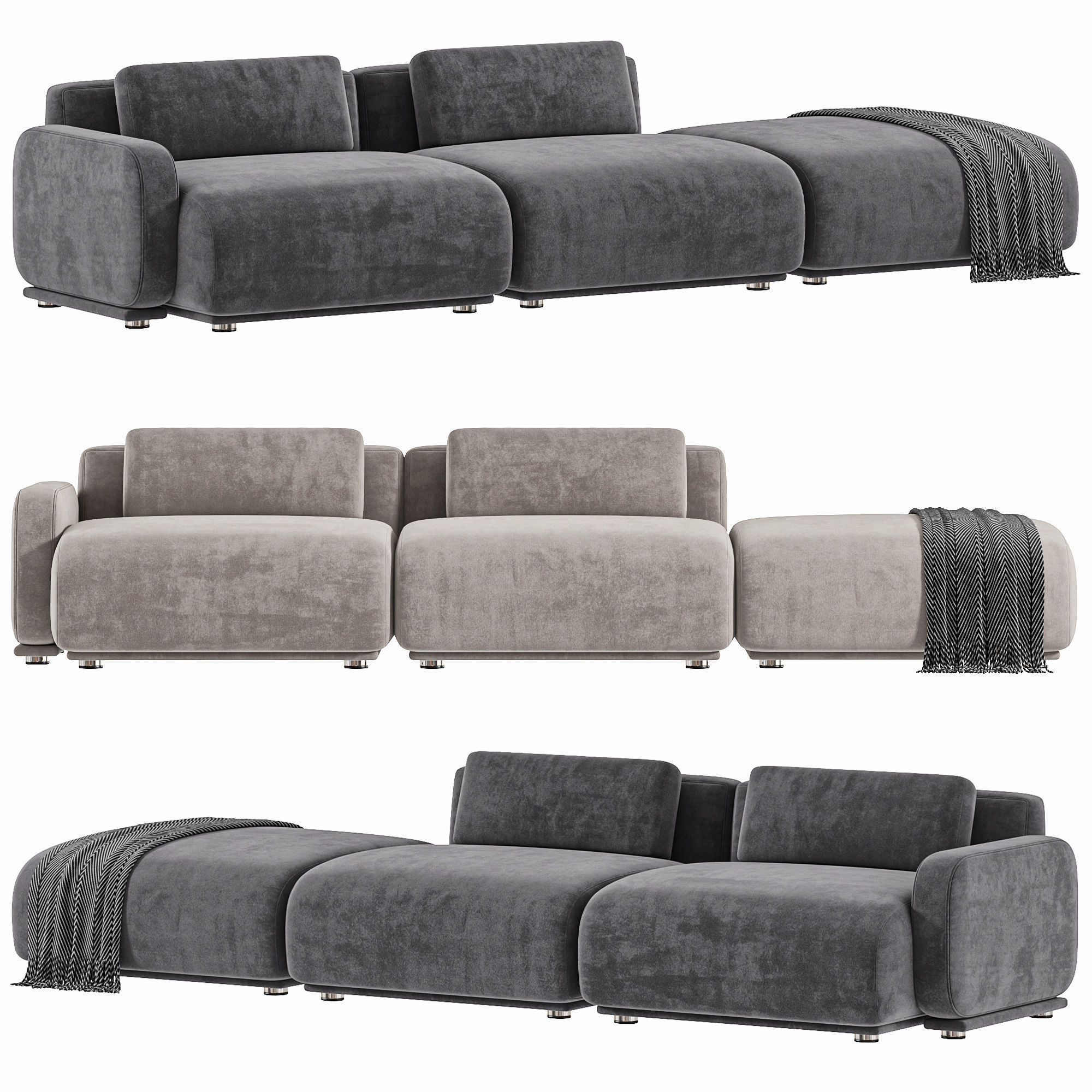 Boden Open End Sofa By Rove Concepts Collection 3D model_1