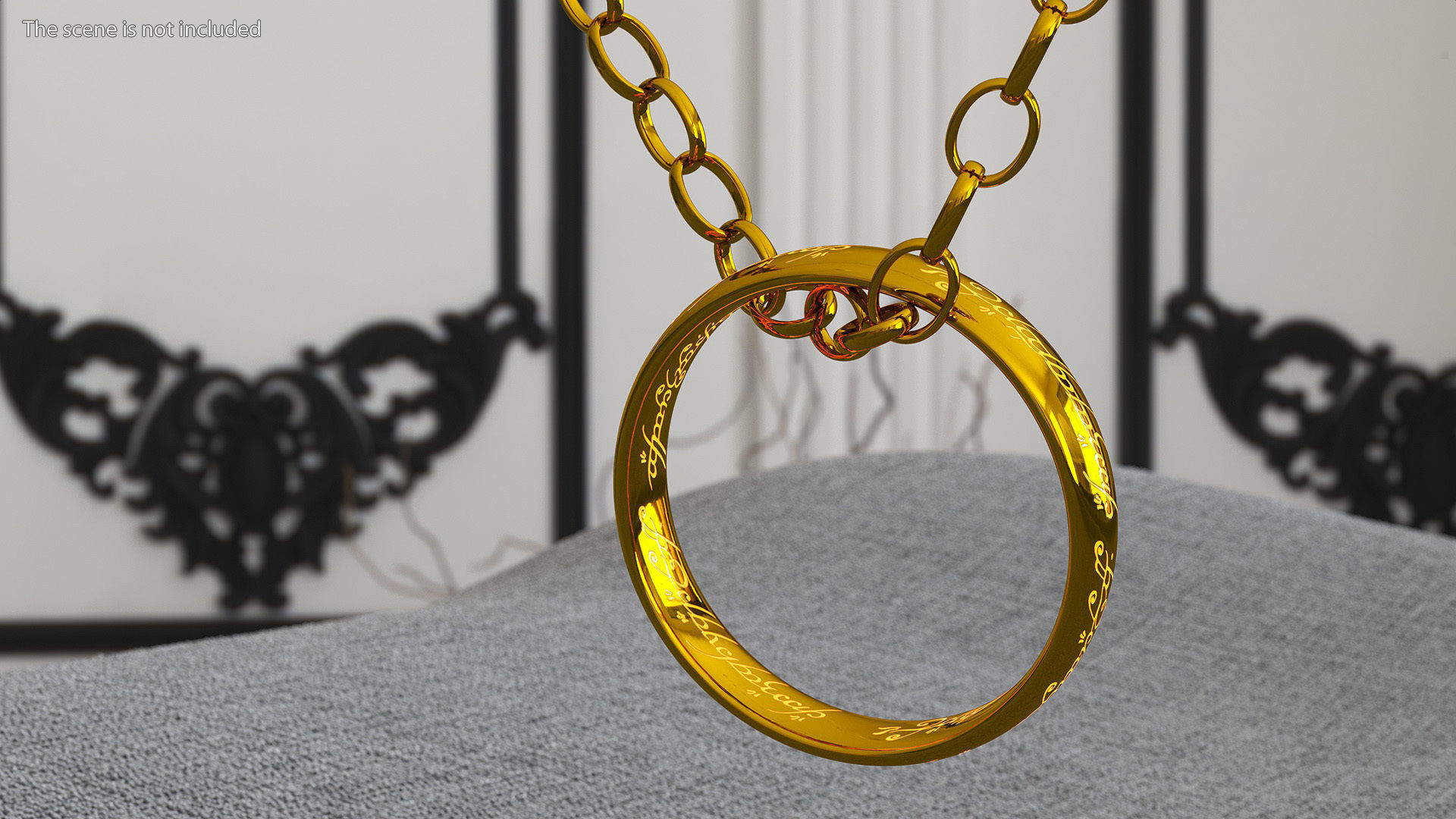 Lord of the Rings Ring on Chain 3D model CGTrader