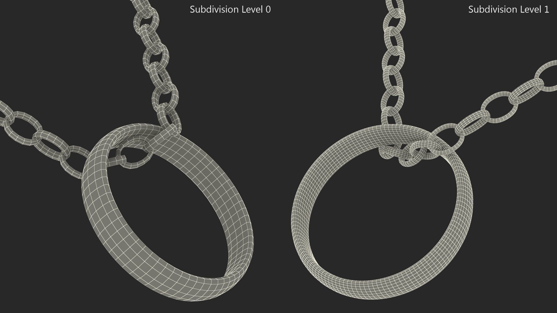Lord of the Rings Ring on Chain 3D model CGTrader