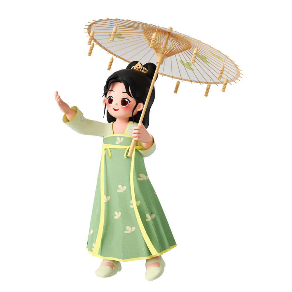 C4D model Chinese ancient style costume characters 3D model_5