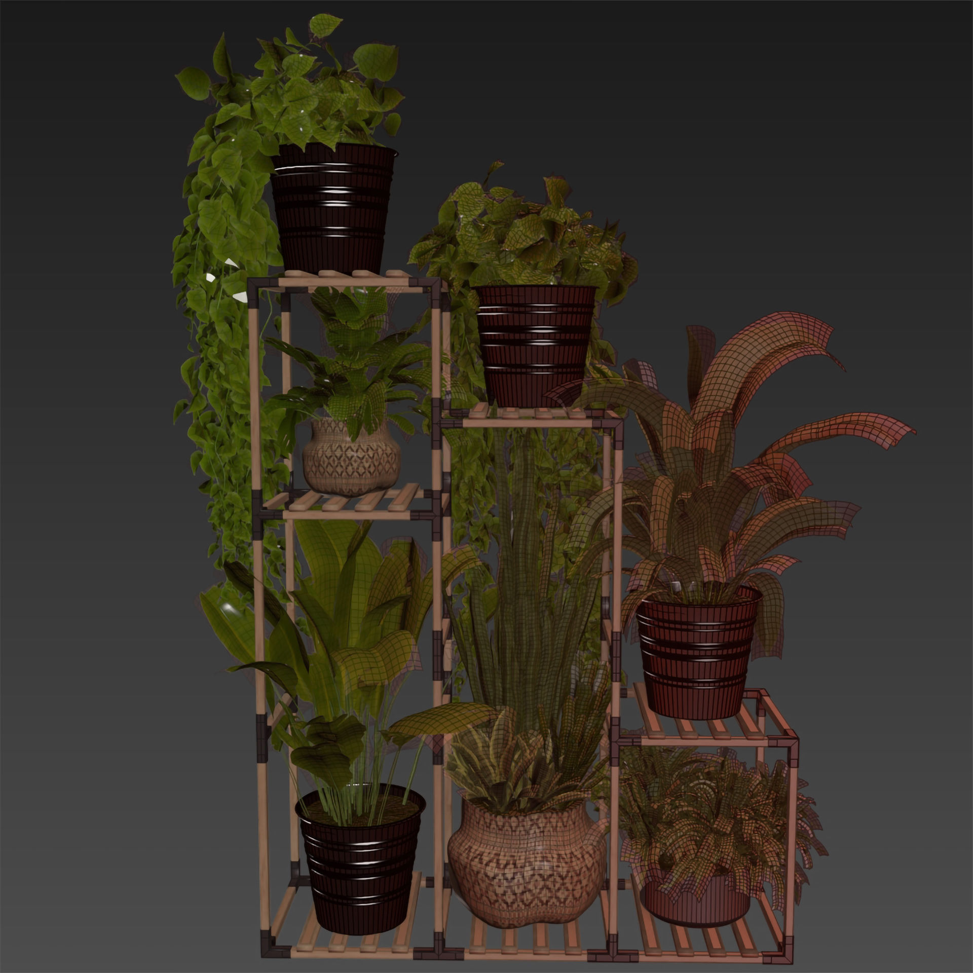 Collection plant vol 498 - stand- pothos 3D model_6