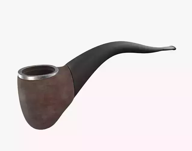 Tobacco Pipe Smoking Pipe Billiard Bent Black 3D model