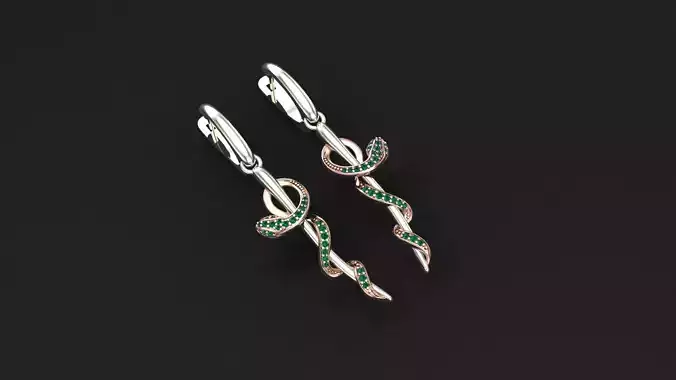 Serpentine Whispers Snake Earrings