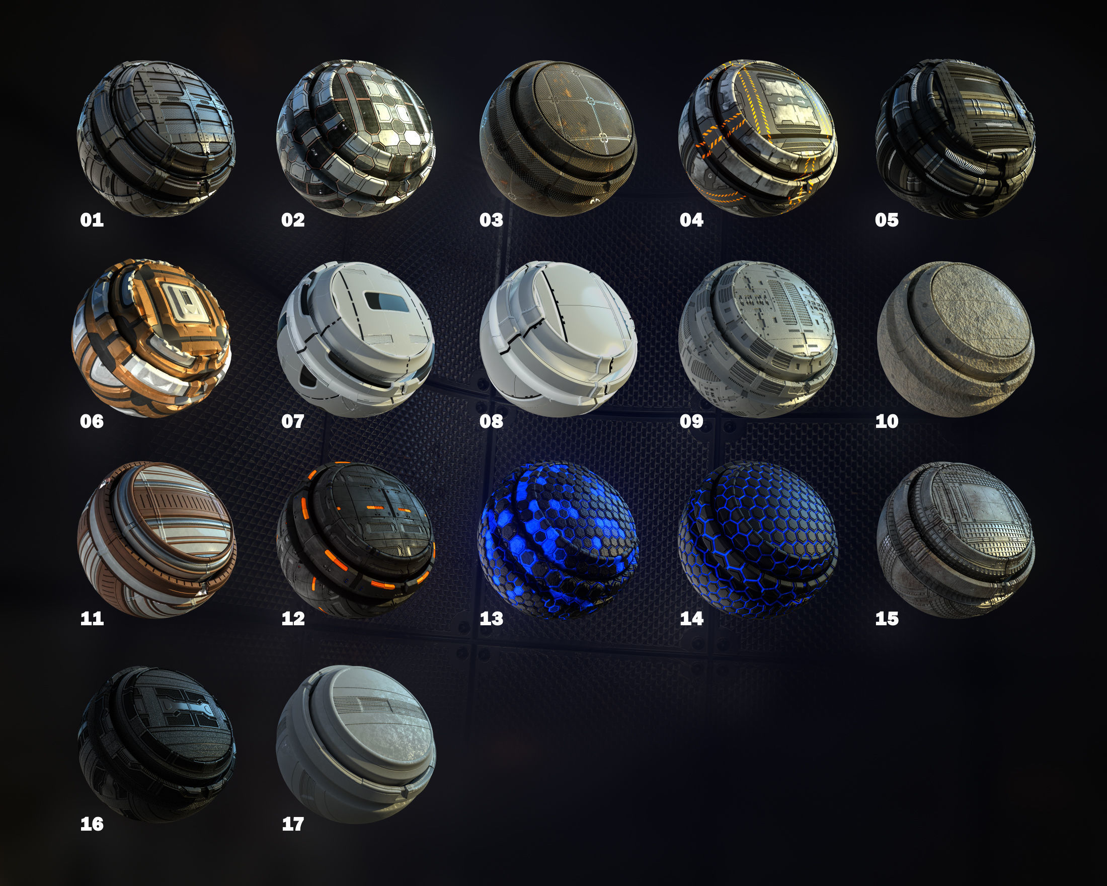 Sci-fi PBR Material Free 3D model_4