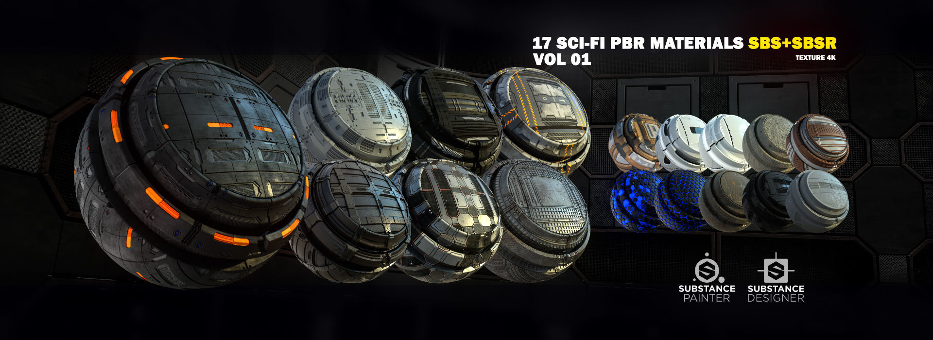 Sci-fi PBR Material Free 3D model_8