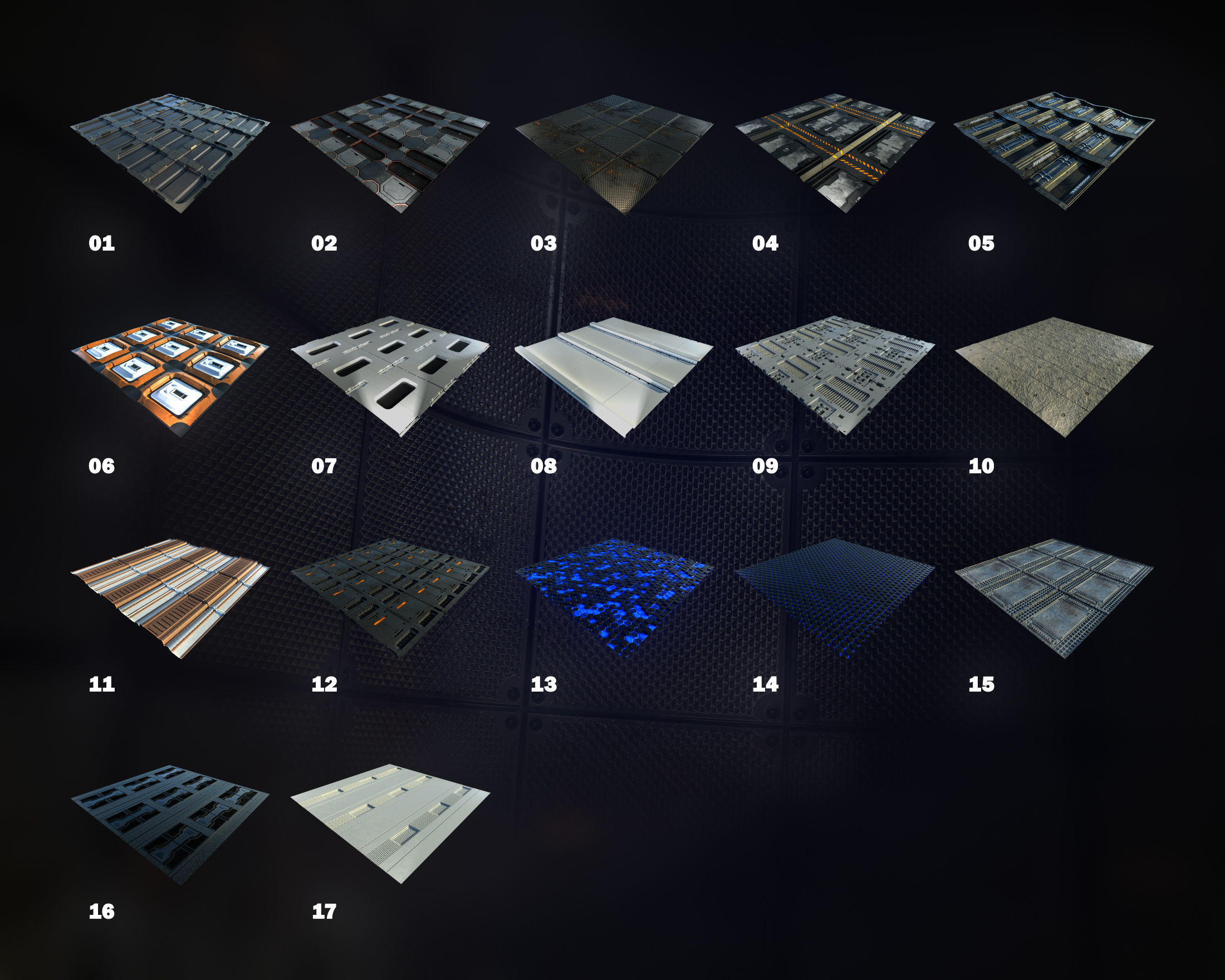 Sci-fi PBR Material Free 3D model_5