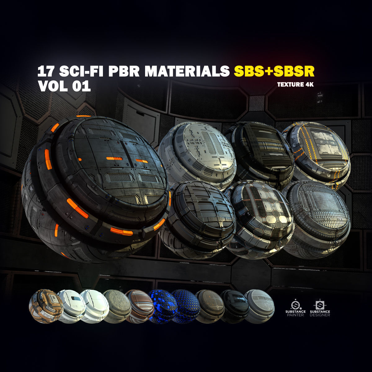Sci-fi PBR Material Free 3D model_6