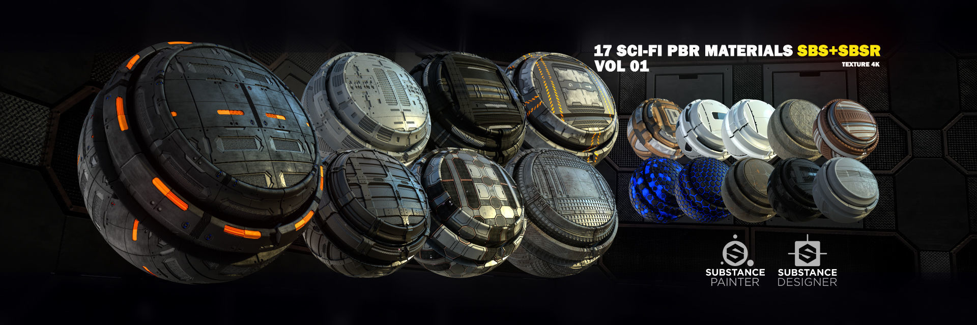 Sci-fi PBR Material Free 3D model_7