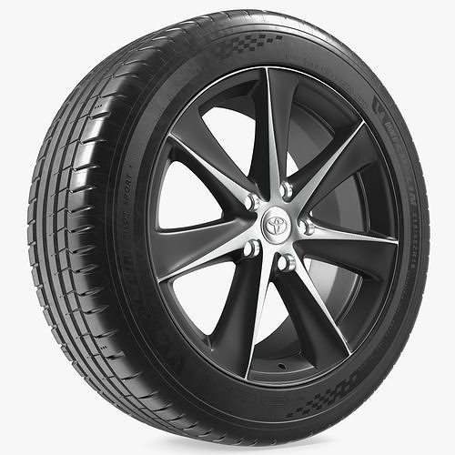 Toyota Car Wheel Rim Carrying Michelin Tire 3D model