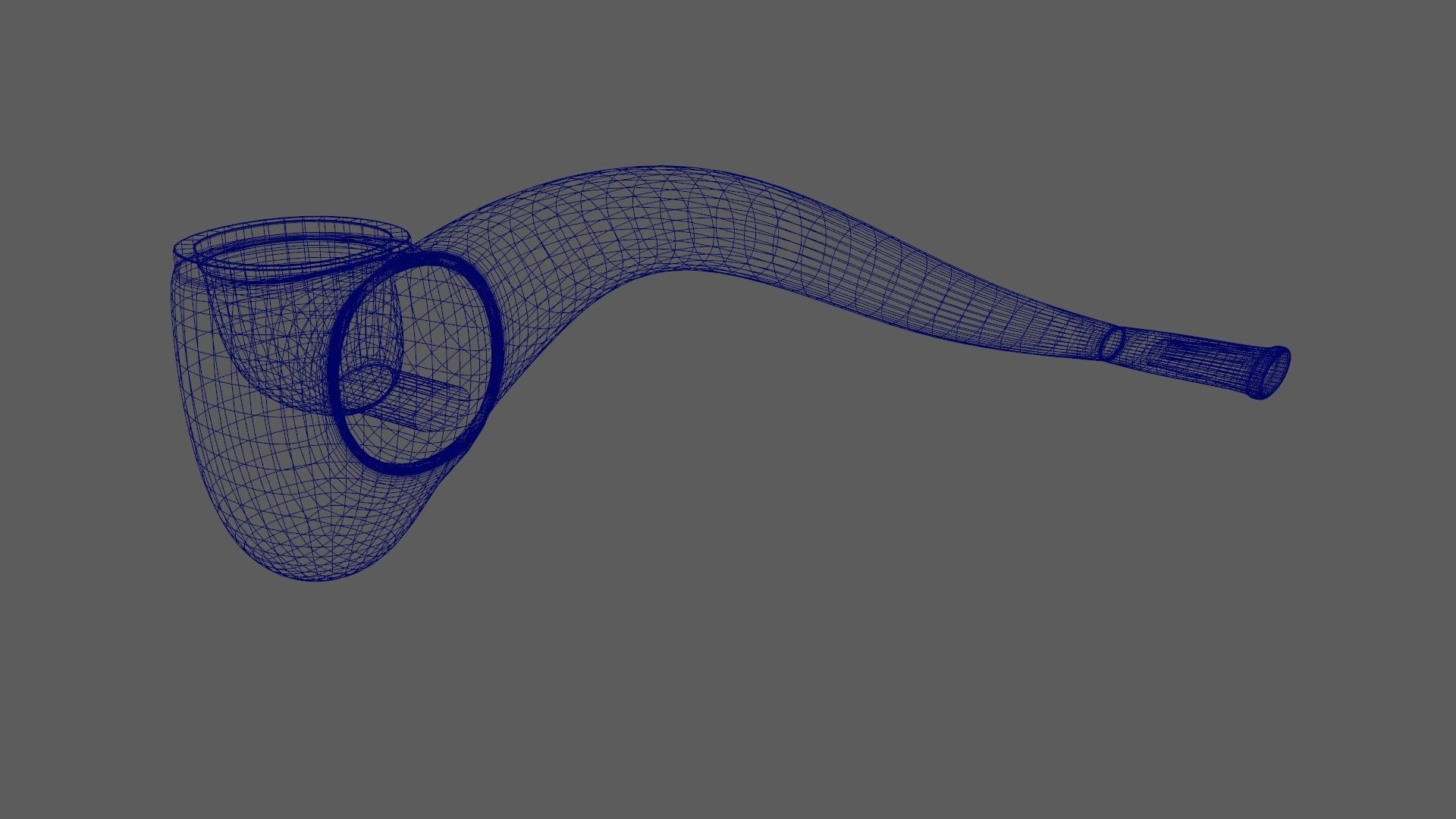 Tobacco Pipe Smoking Pipe Billiard Bent Blue 3D model_14