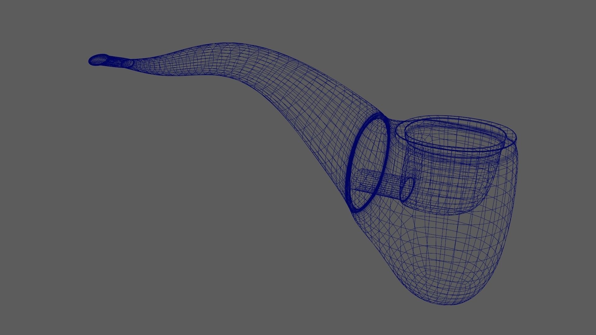 Tobacco Pipe Smoking Pipe Billiard Bent Blue 3D model_16