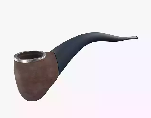Tobacco Pipe Smoking Pipe Billiard Bent Blue 3D model