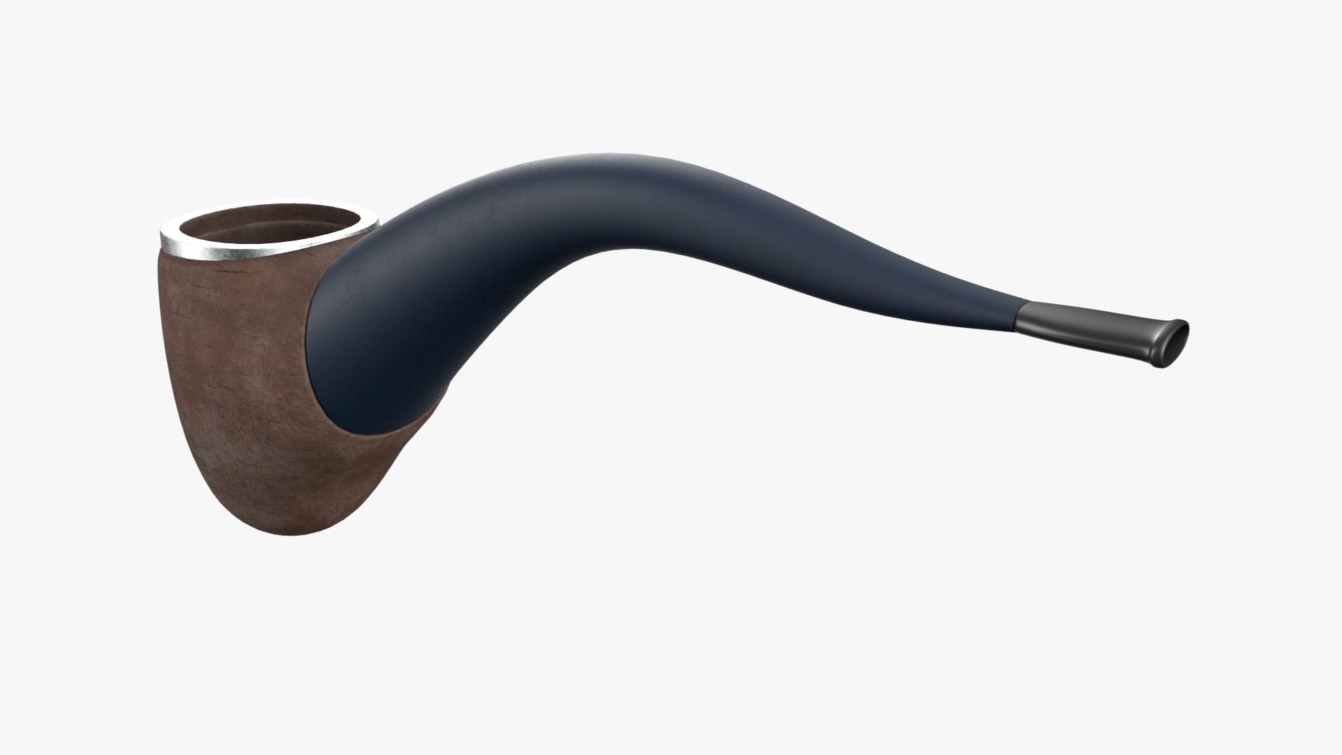 Tobacco Pipe Smoking Pipe Billiard Bent Blue 3D model_2