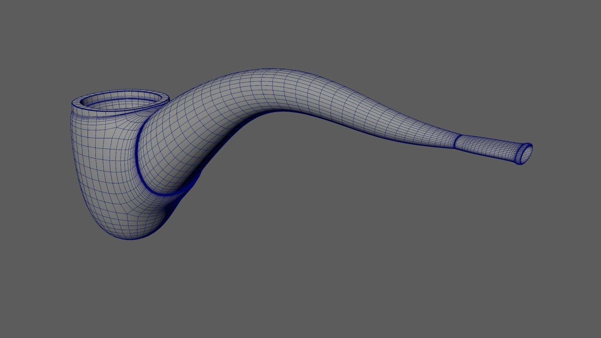 Tobacco Pipe Smoking Pipe Billiard Bent Blue 3D model_10