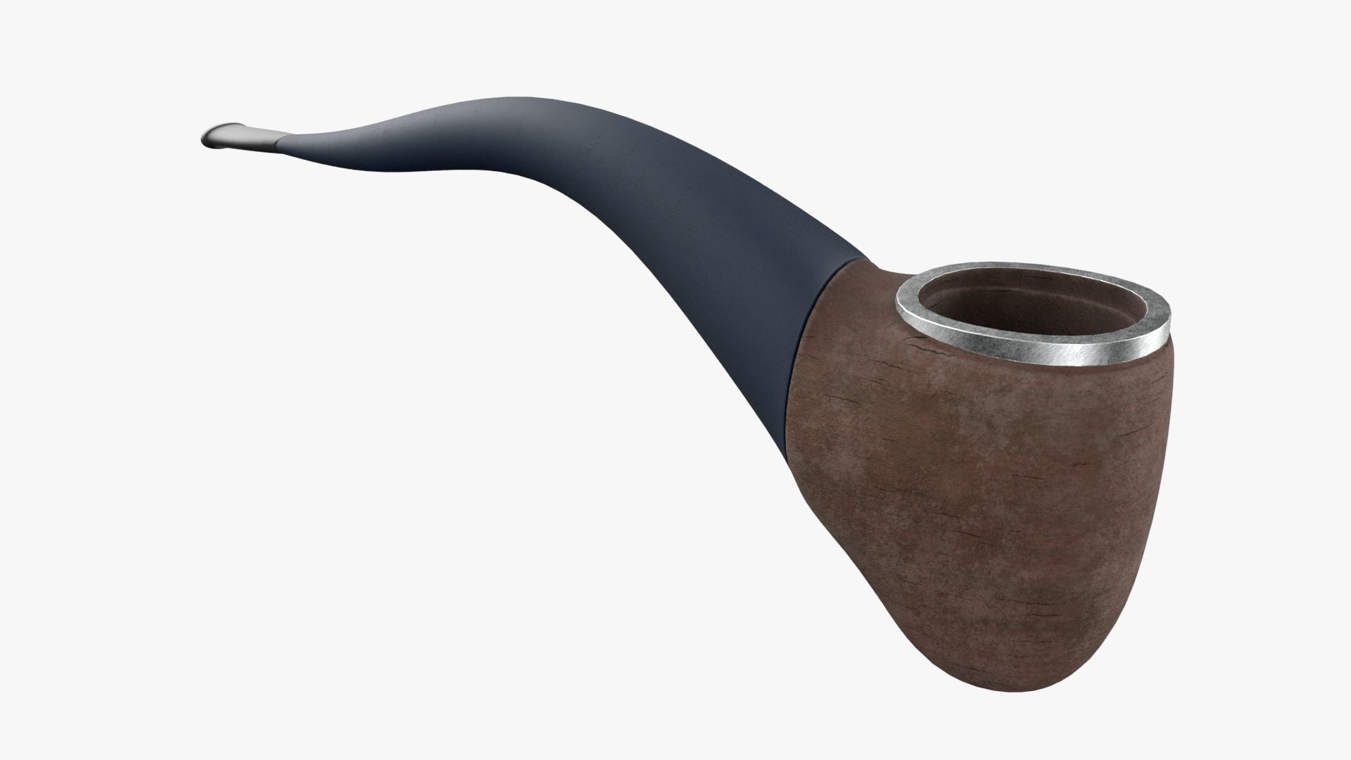 Tobacco Pipe Smoking Pipe Billiard Bent Blue 3D model_4