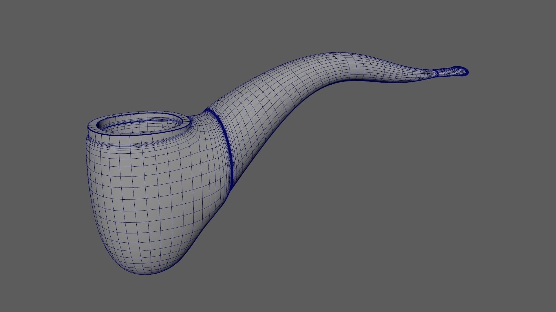 Tobacco Pipe Smoking Pipe Billiard Bent Blue 3D model_9