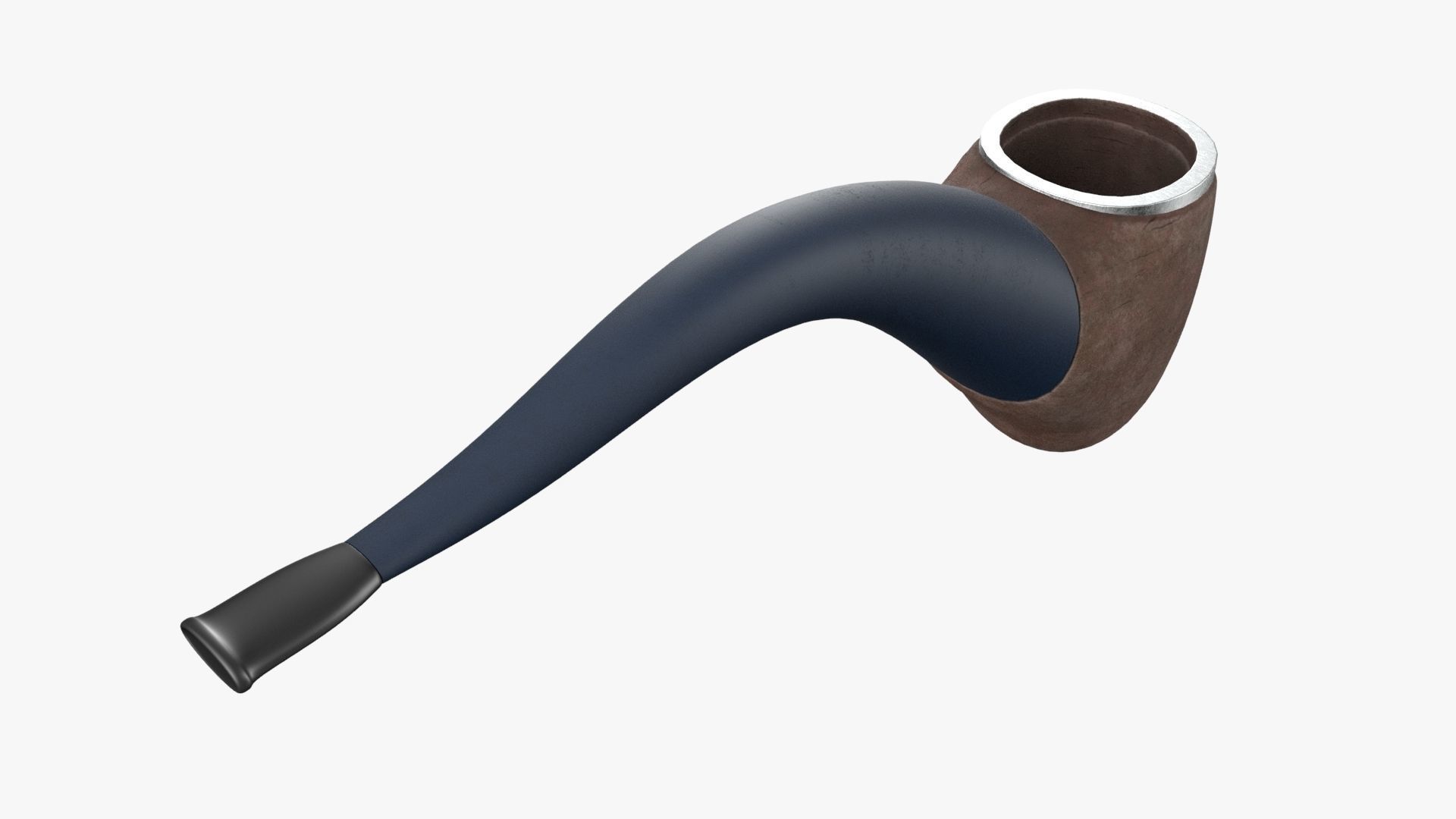 Tobacco Pipe Smoking Pipe Billiard Bent Blue 3D model_3