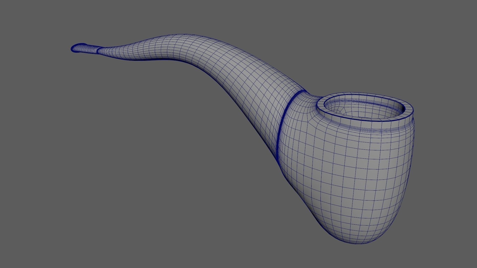 Tobacco Pipe Smoking Pipe Billiard Bent Blue 3D model_12