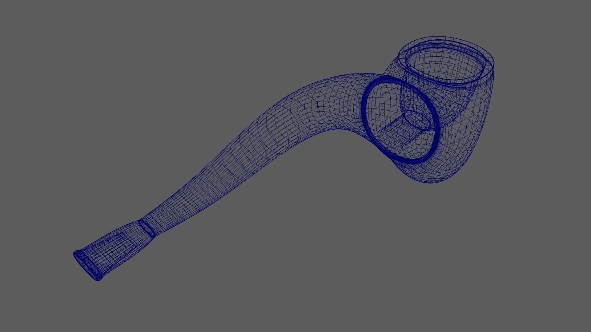 Tobacco Pipe Smoking Pipe Billiard Bent Blue 3D model_15