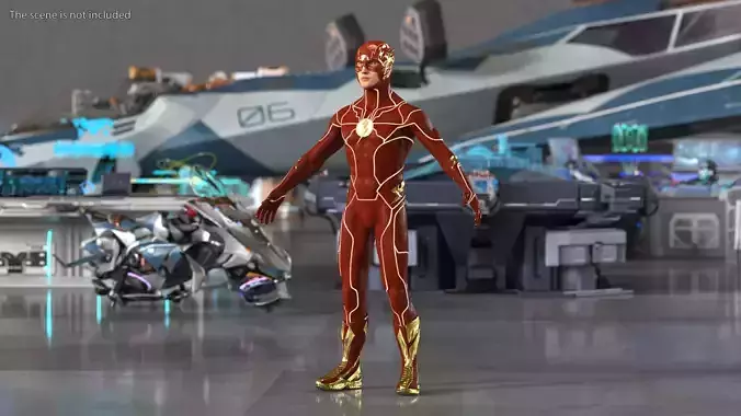 DC Character Flash Rigged 3D model