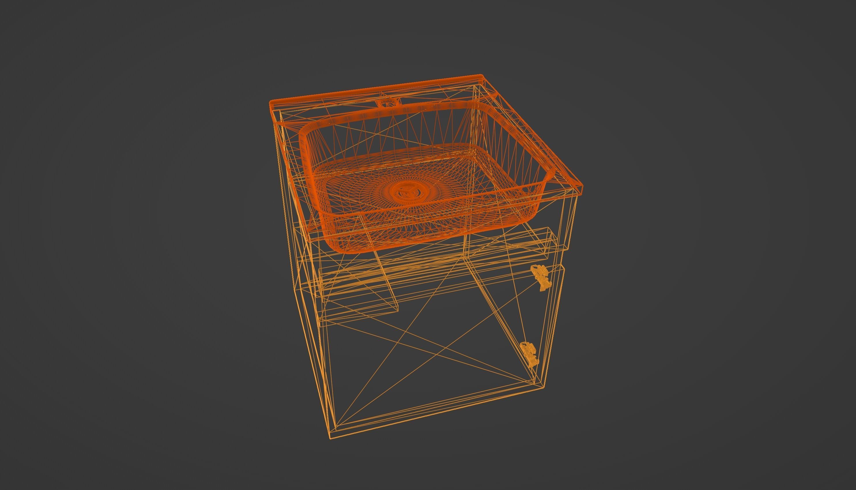 Vanity unit  Low-poly 3D model_8