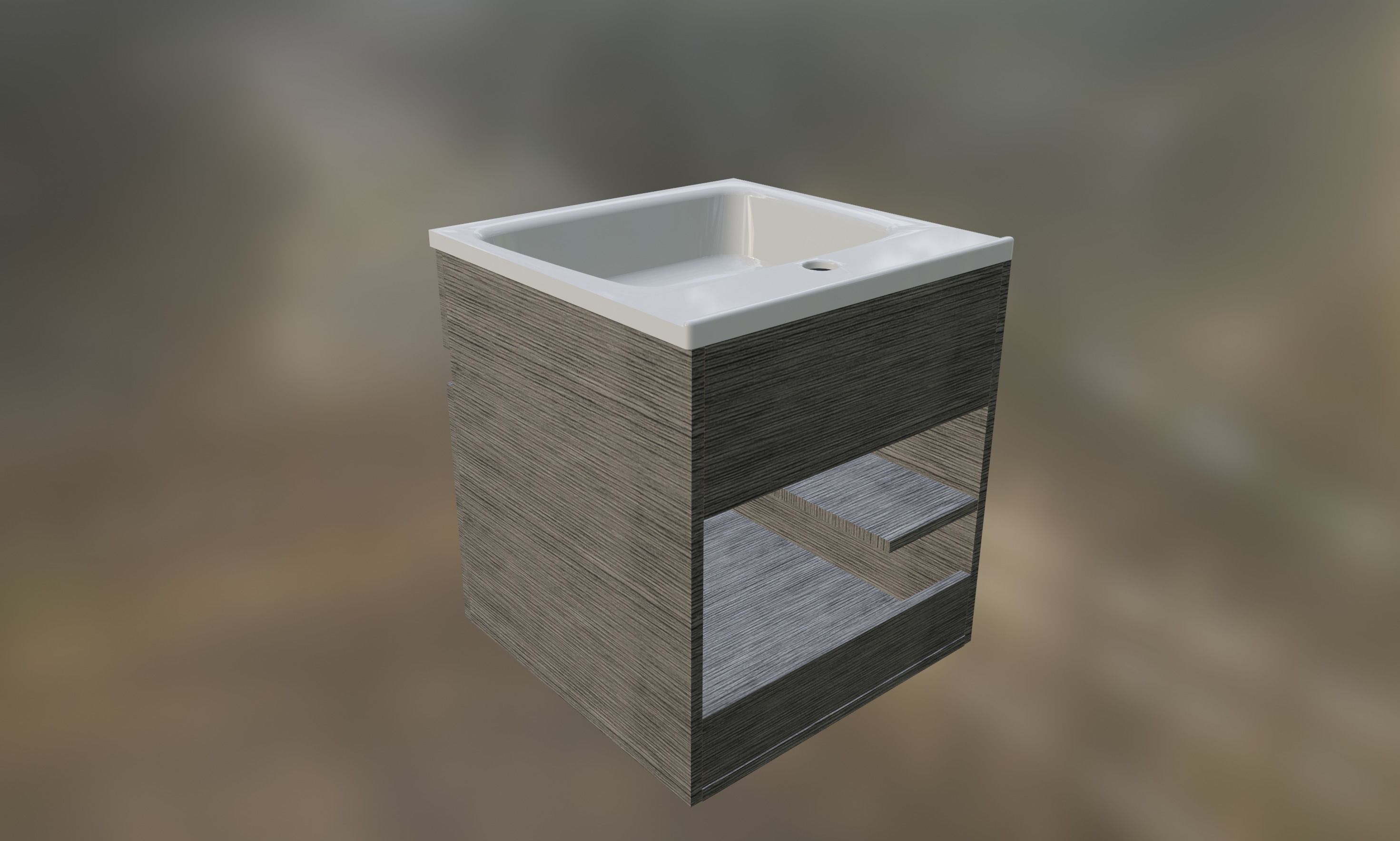 Vanity unit  Low-poly 3D model_3