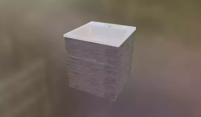 Vanity unit  Low-poly 3D model