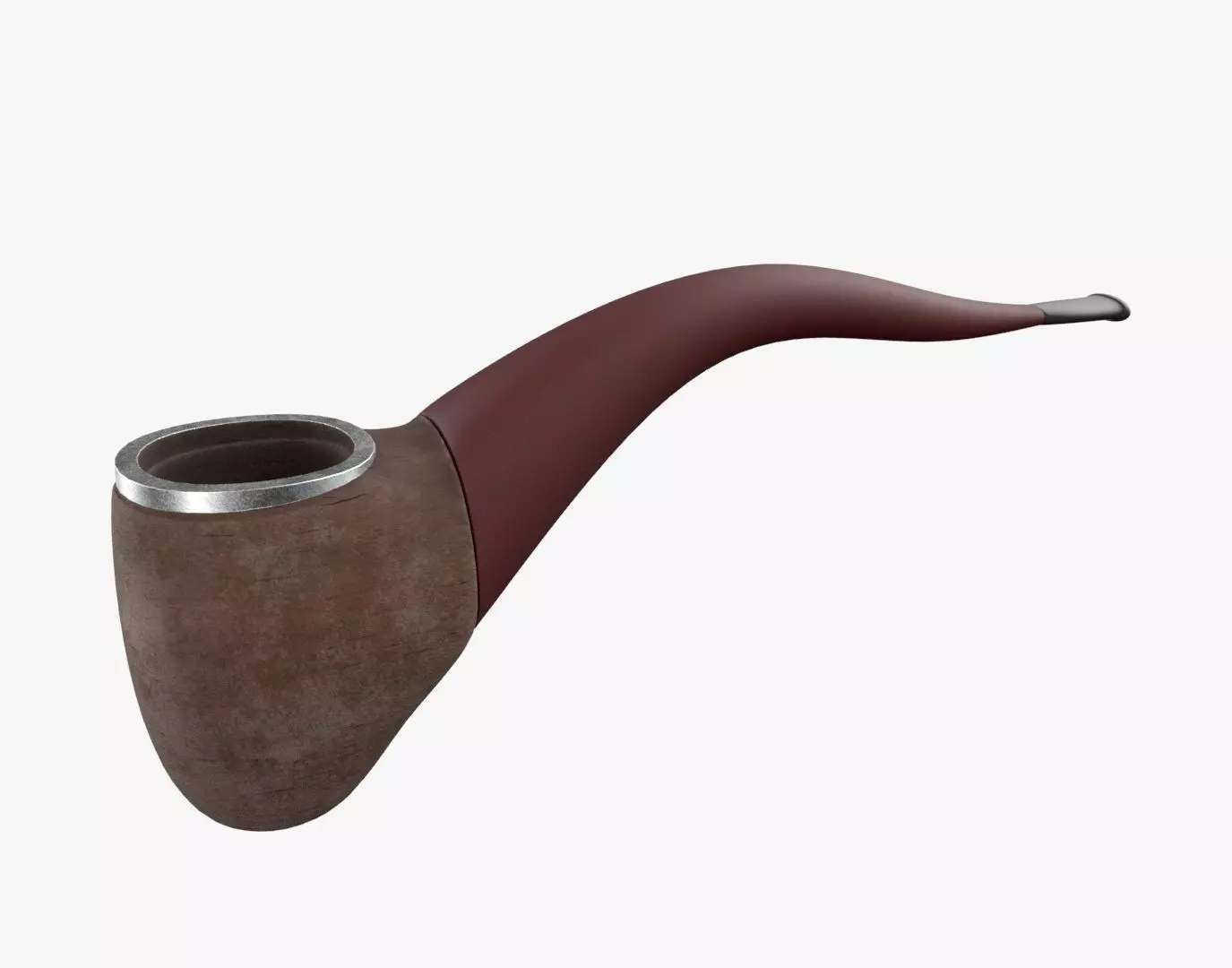 Tobacco Pipe Smoking Pipe Billiard Bent Red 3D model