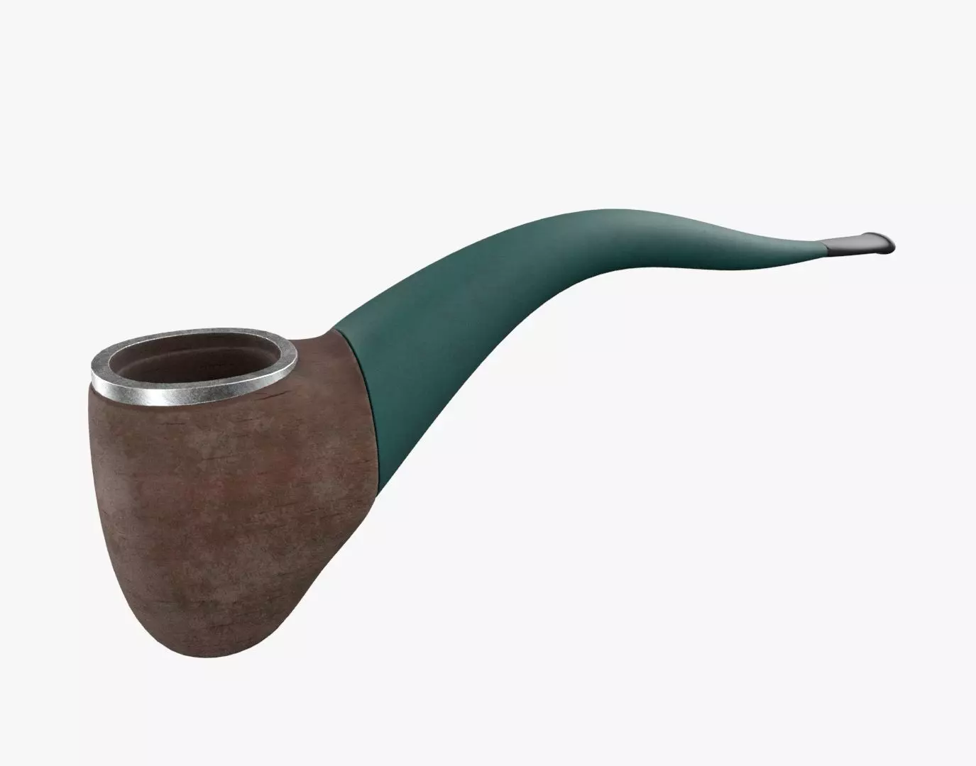 Tobacco Pipe Smoking Pipe Billiard Bent Turquoise 3D model