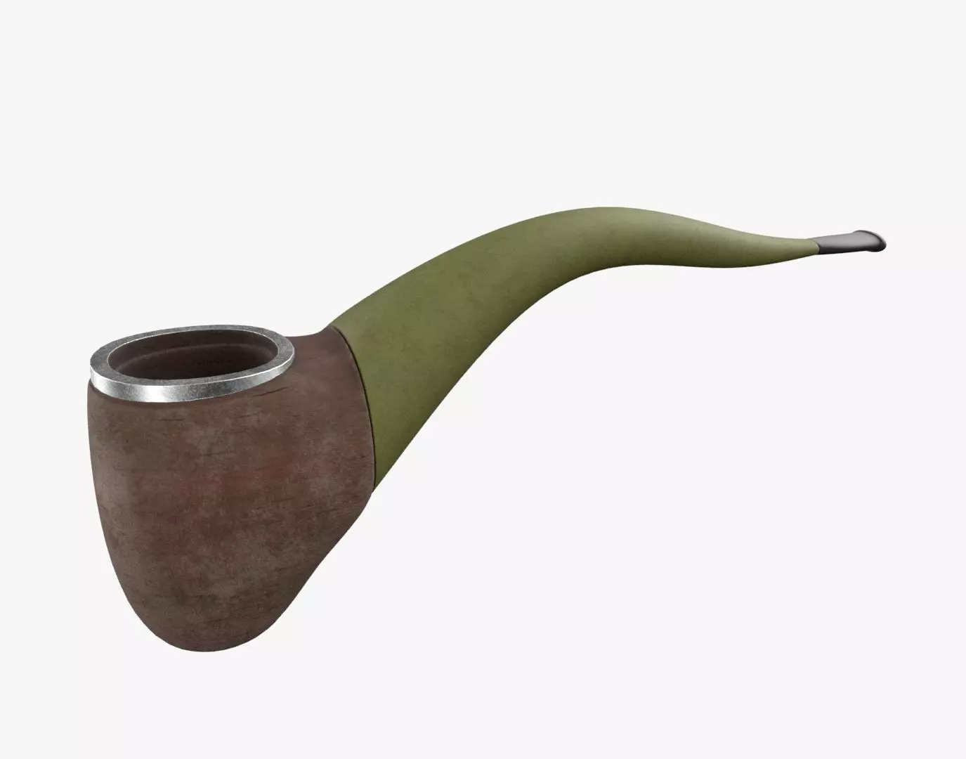 Tobacco Pipe Smoking Pipe Billiard Bent Yellow 3D model