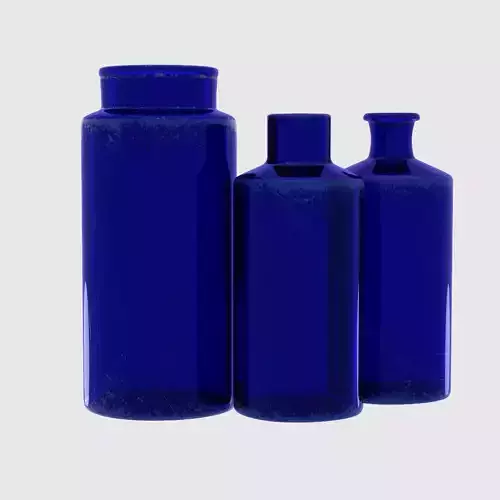 Vintage Cobalt Blue Pharmacy Bottles