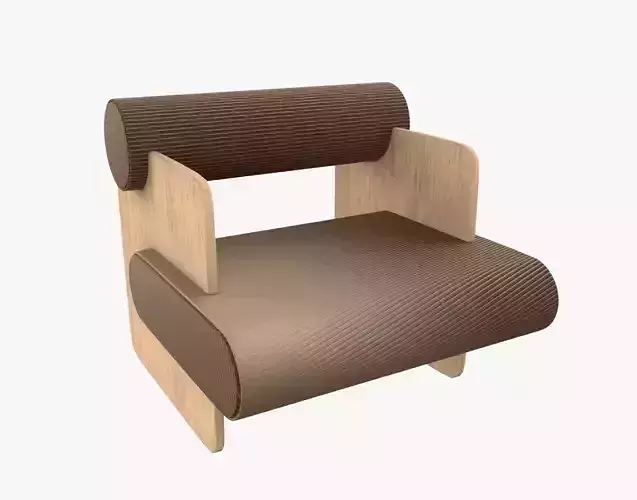 Armchair Chair Modern Brown Leather