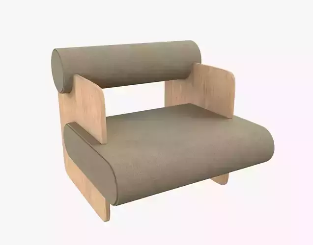 Armchair Chair Modern Light Green Burlap