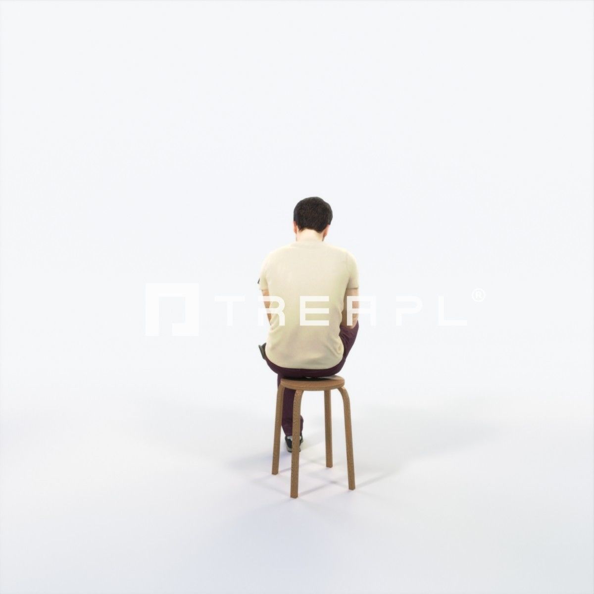 Flow 13I Reading a Book Sitting Casual Man Low-poly 3D model_4