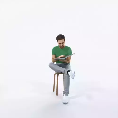 Flow 13H Reading a Book Sitting Casual Man