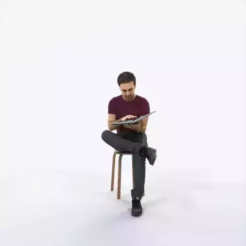 Flow 13F Reading a Book Sitting Casual Man