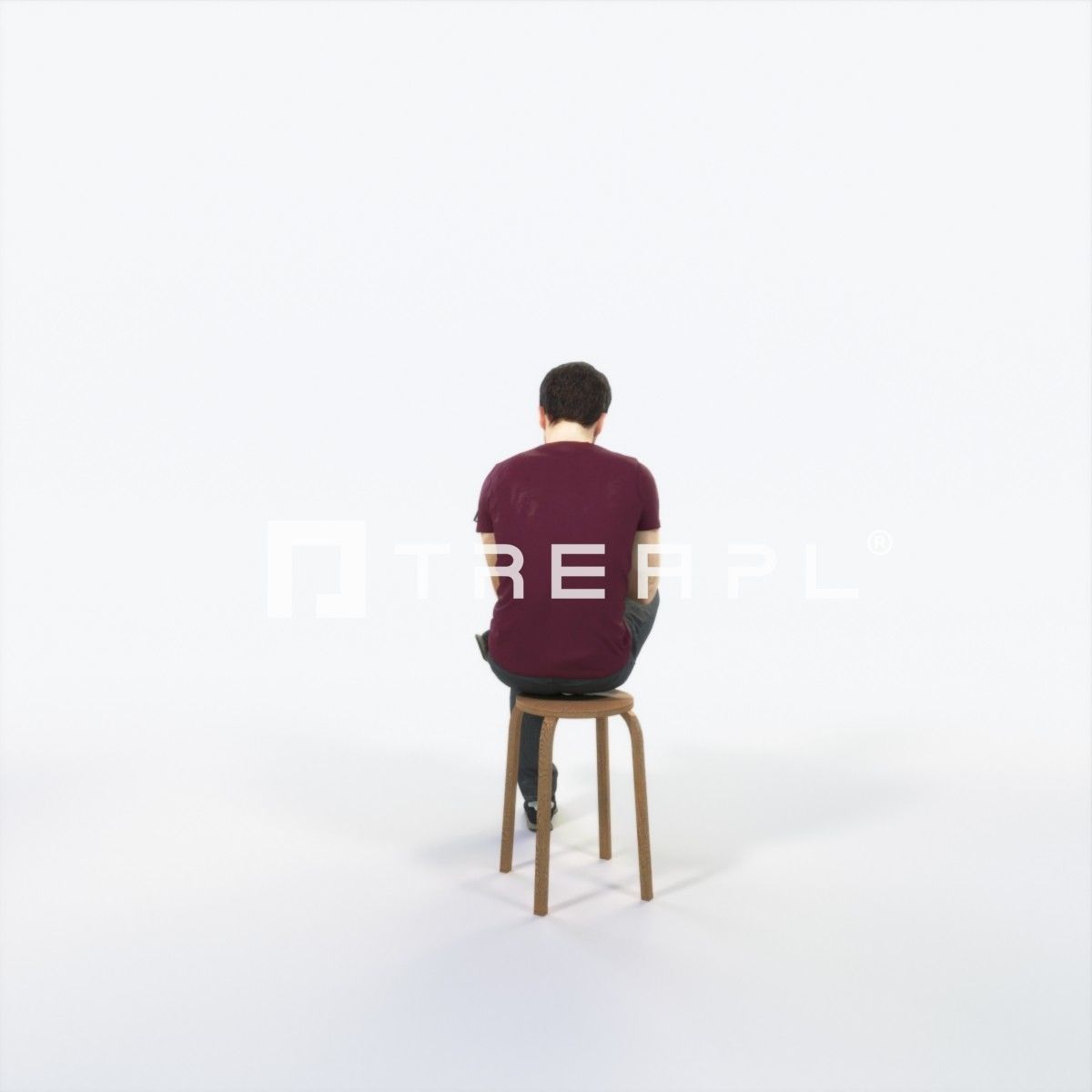 Flow 13F Reading a Book Sitting Casual Man Low-poly 3D model_4