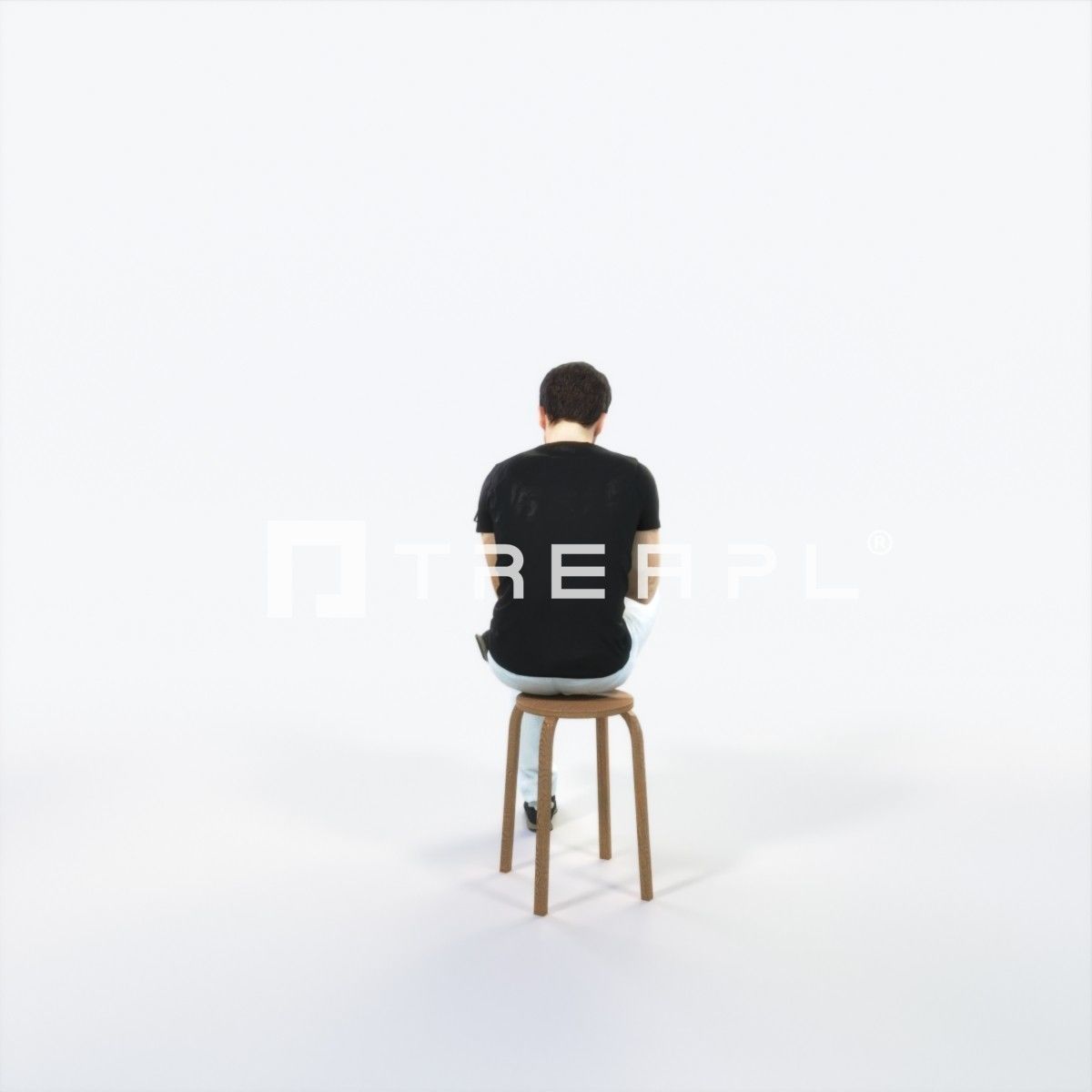 Flow 13C Reading a Book Sitting Casual Man Low-poly 3D model_4