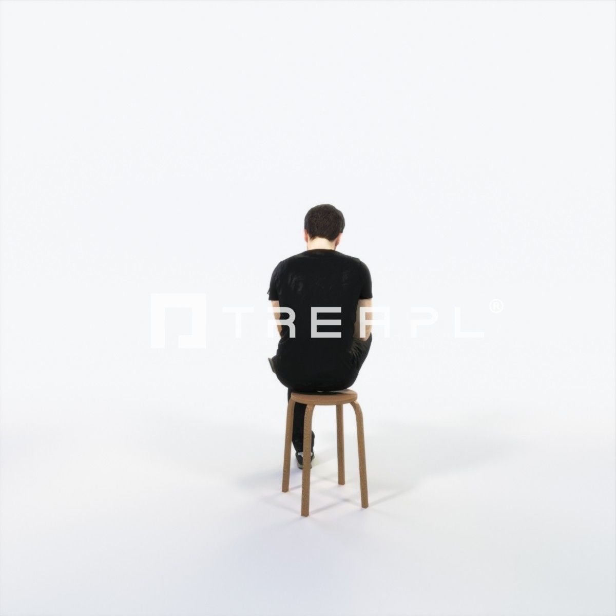 Flow 13B Reading a Book Sitting Casual Man Low-poly 3D model_4