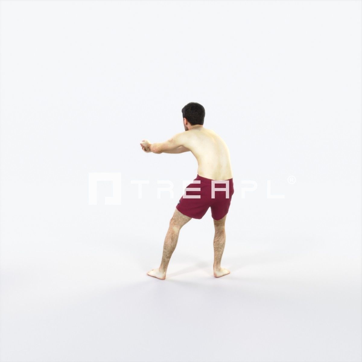 Flow 15K Beach Receiving Sports Man Low-poly 3D model_4