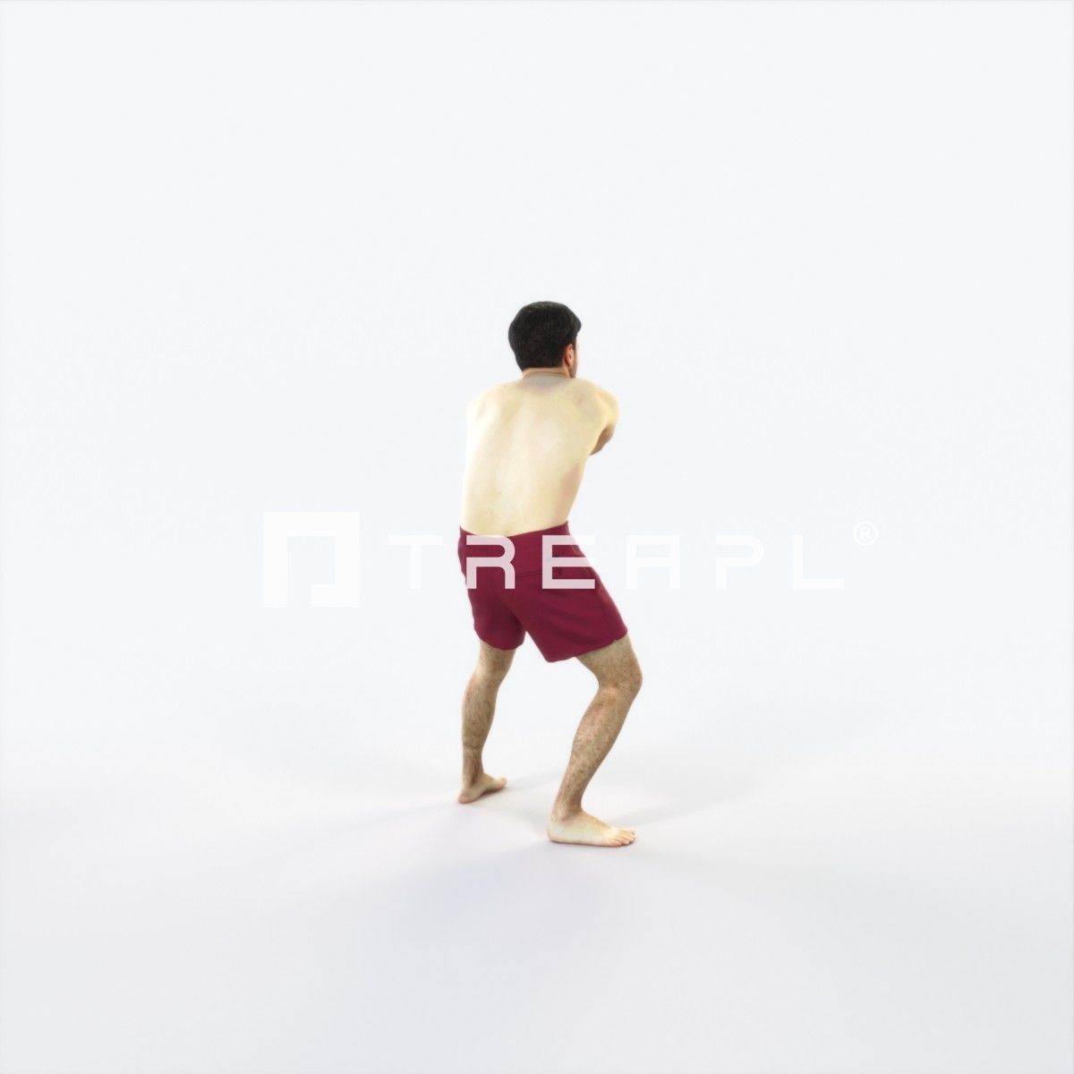 Flow 15K Beach Receiving Sports Man Low-poly 3D model_3